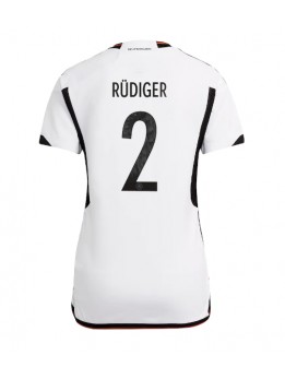 Billige Tyskland Antonio Rudiger #2 Hjemmedrakt Dame VM 2022 Kortermet